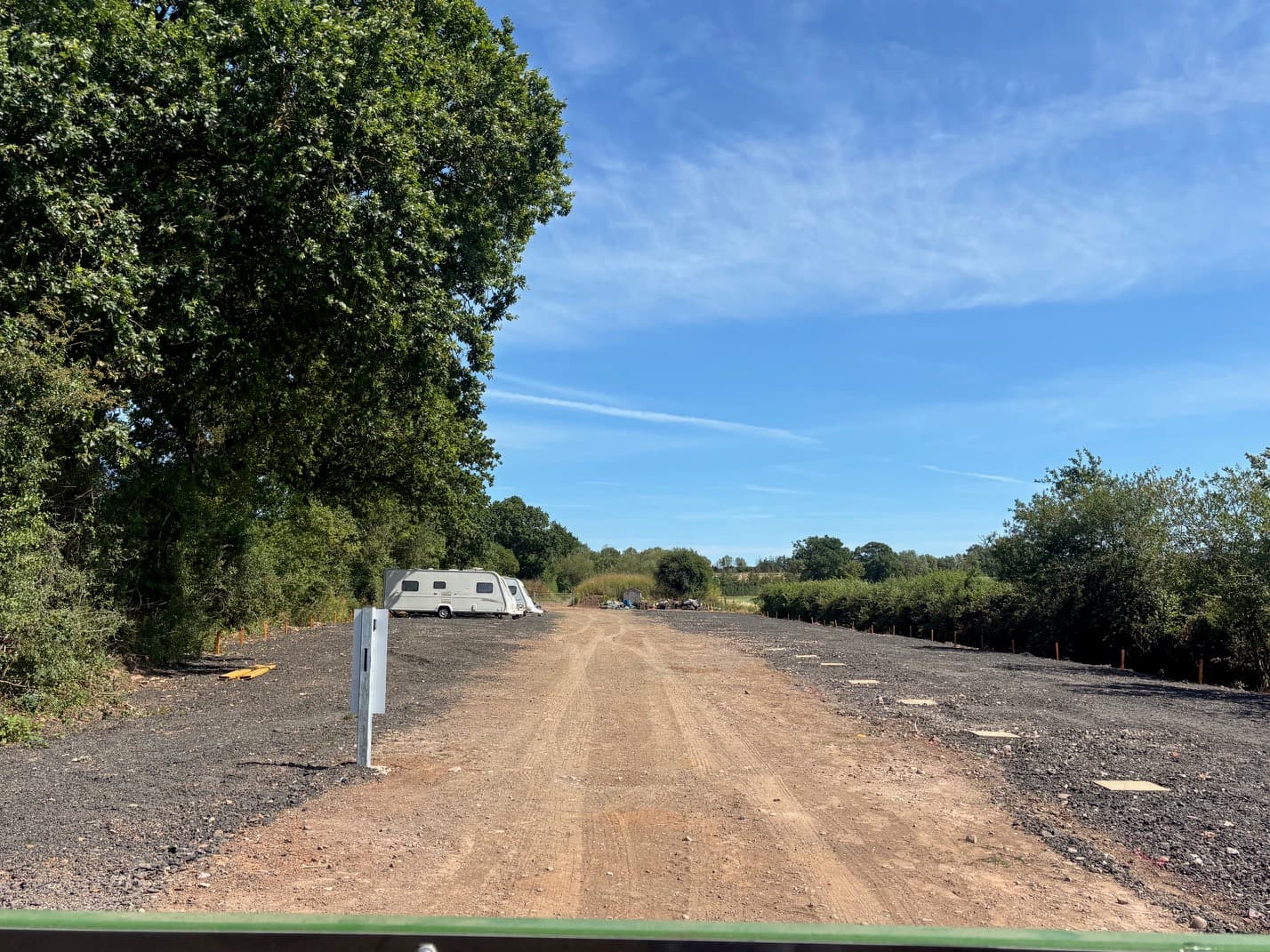 View down the site access track